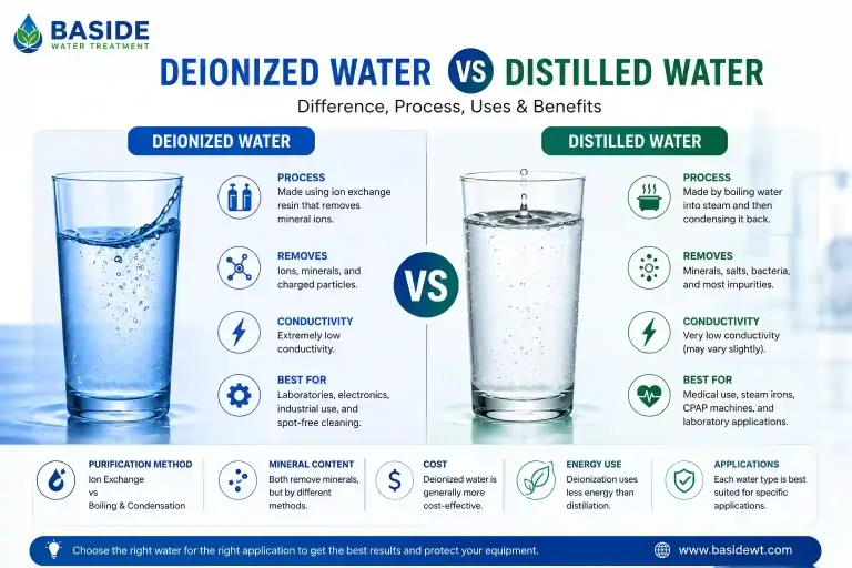 deionized water vs distilled water