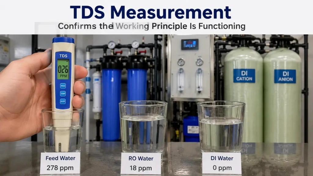 TDS Measurement Confirms the Working Principle Is Functioning