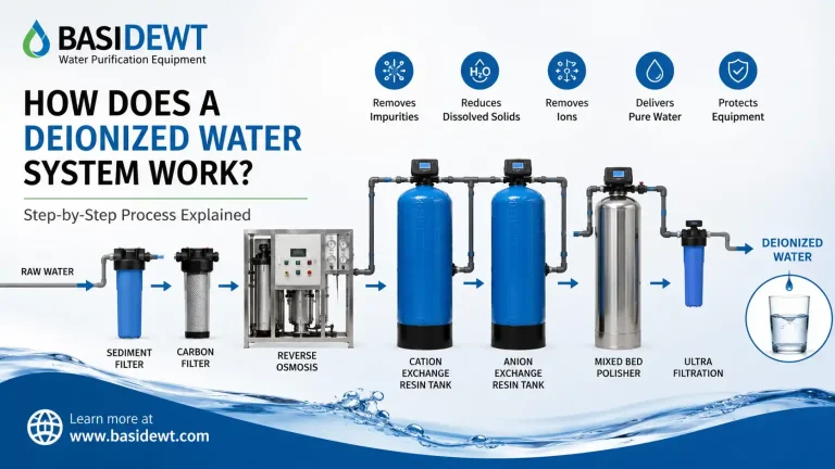 how does a deionized water system work