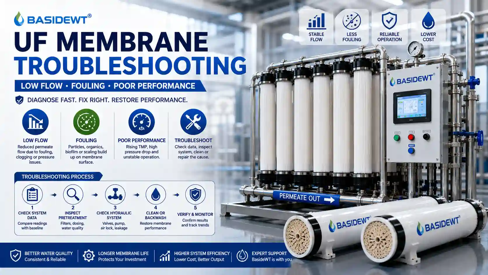 UF Membrane Troubleshooting: Low Flow, Fouling & Poor Performance