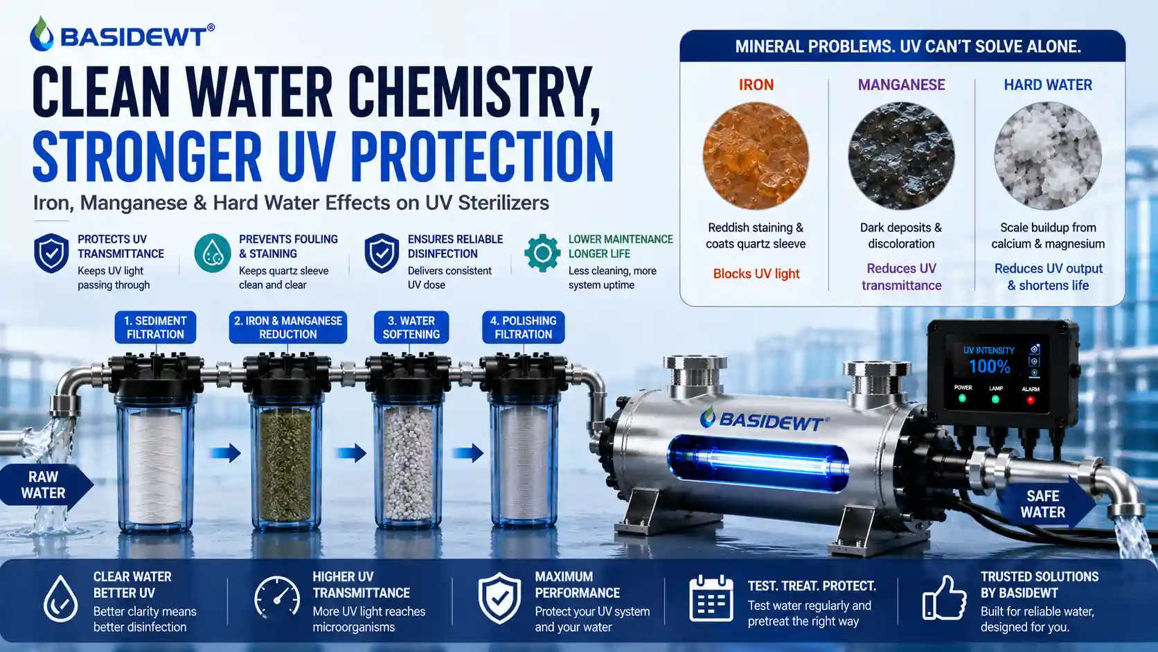Iron, Manganese and Hard Water Effects on UV Sterilizers